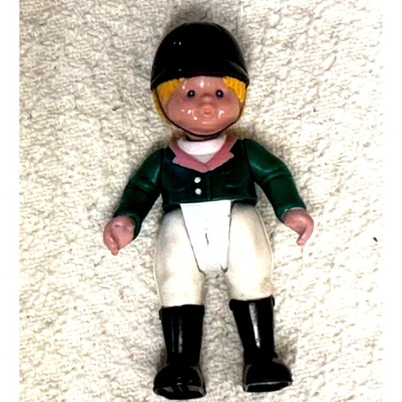 Fisher Price Loving Family Dollhouse Horse Rider Girl Doll Equestrian Vtg 4" - Picture 2 of 7